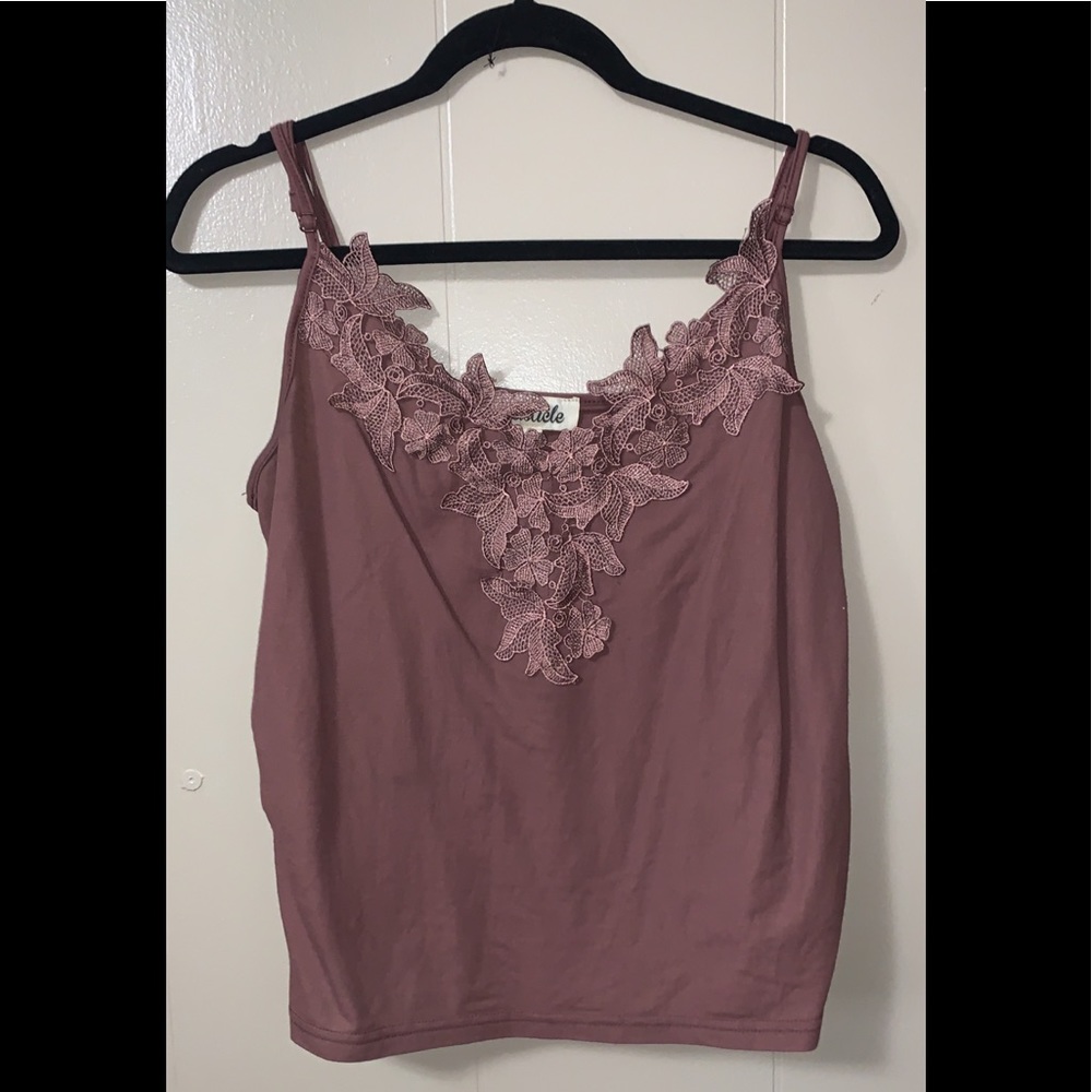 Tank with flower accents